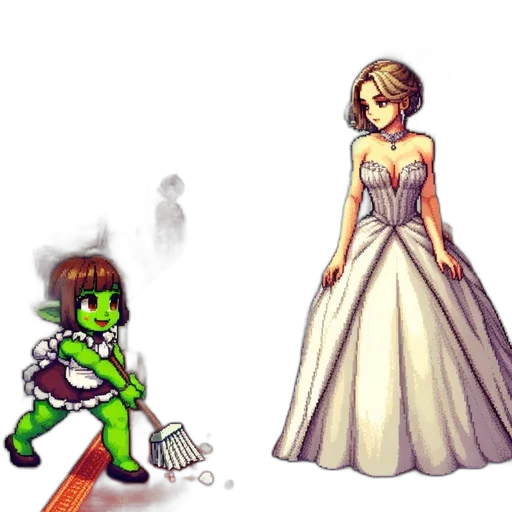 dress, pixel art, concept art, fantasy art transparent PNG cut-out