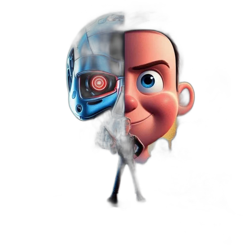 robot, face, mask, creature transparent PNG cut-out