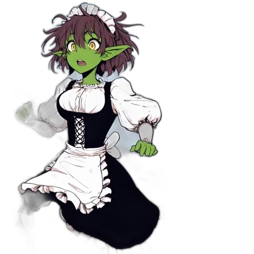 dress, staff, creature, concept art transparent PNG cut-out