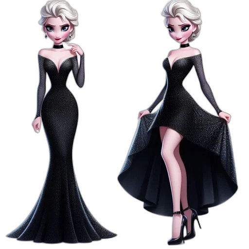 dress, concept art, 3d render, cartoon transparent PNG cut-out