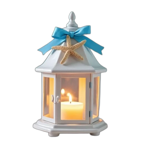 white, lantern, blue, ribbon transparent PNG cut-out
