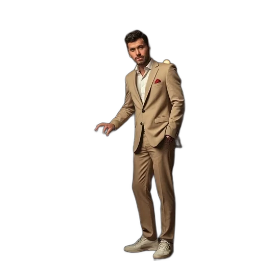 jacket, staff, shoes, 3d render transparent PNG cut-out