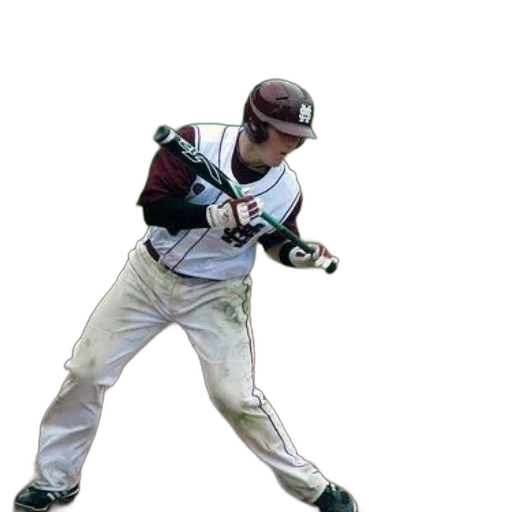 baseball, player, white, maroon transparent PNG cut-out