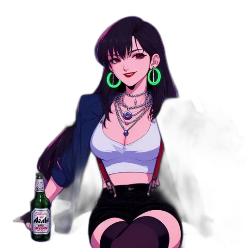 bottle, cyberpunk, anime, vaporwave transparent PNG cut-out