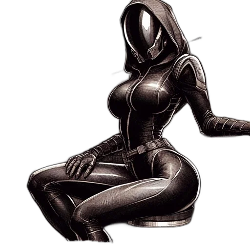 robot, mask, dress, comic book art transparent PNG cut-out