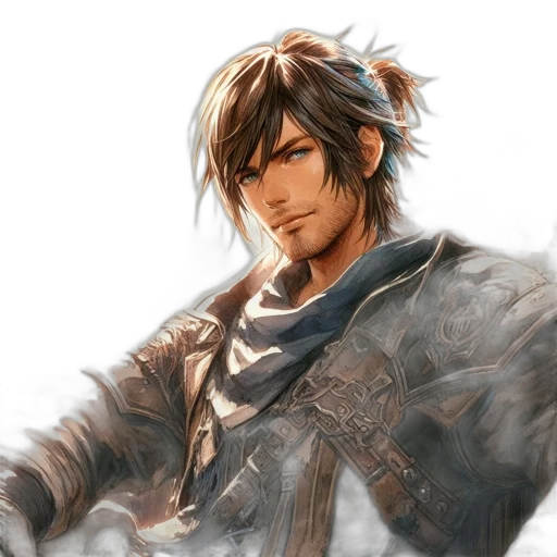 sword, weapon, jacket, fantasy art transparent PNG cut-out