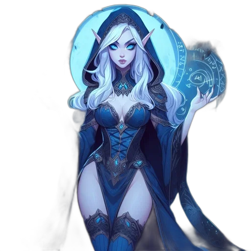 dress, staff, fantasy art, concept art transparent PNG cut-out