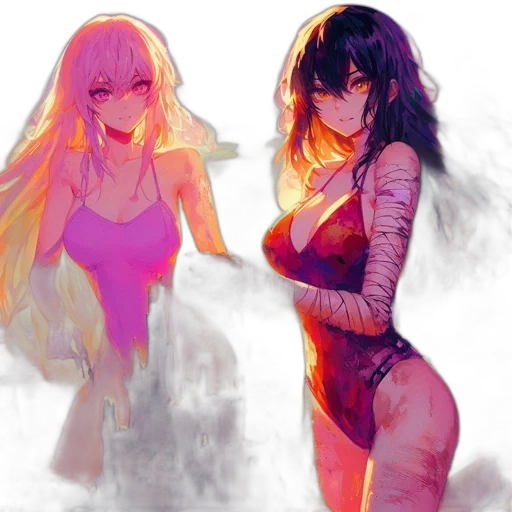 dress, anime, concept art, fantasy art transparent PNG cut-out