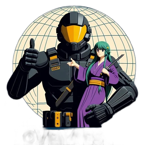 robot, jacket, pixel art, cyberpunk transparent PNG cut-out