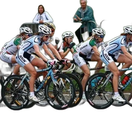group, cyclists, race, one transparent PNG cut-out