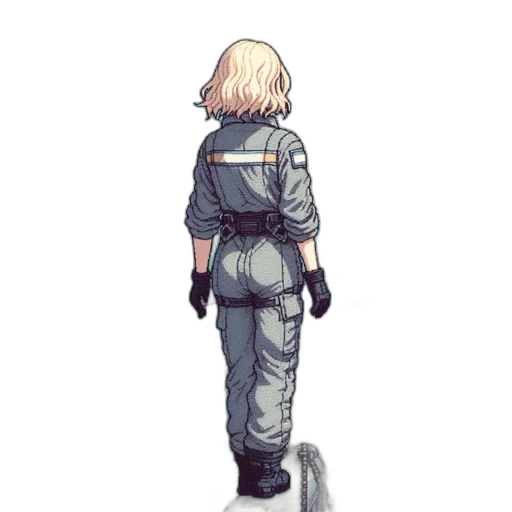 jacket, weapon, staff, robot transparent PNG cut-out