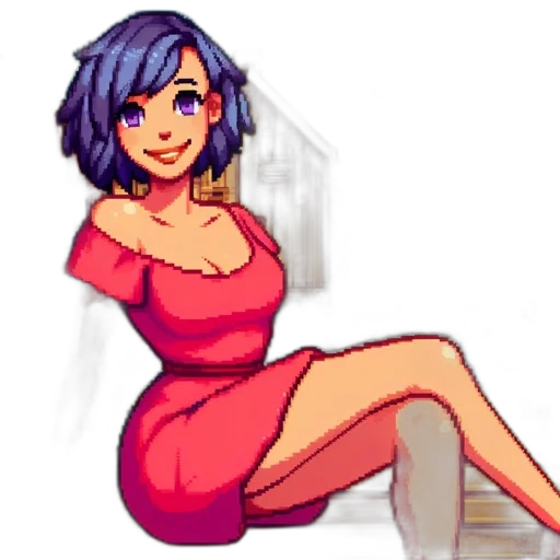dress, staff, robot, pixel art transparent PNG cut-out