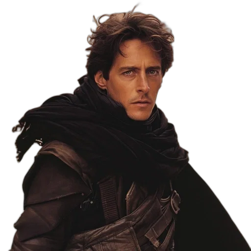 jacket, face, hair, staff transparent PNG cut-out