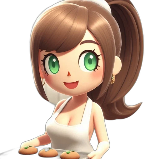 food, cartoon, 3d render, pixel art transparent PNG cut-out