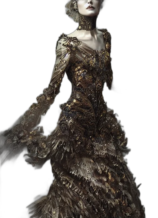 dress, hair, creature, dragon transparent PNG cut-out