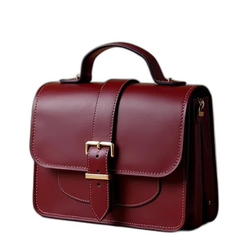 medium, bucklebag, leather, house transparent PNG cut-out