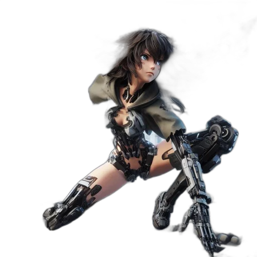 robot, weapon, concept art, cyberpunk transparent PNG cut-out