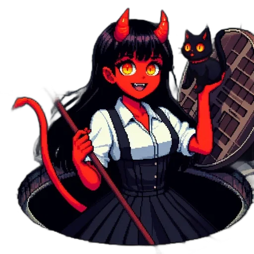 staff, creature, animal, pixel art transparent PNG cut-out