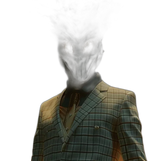 jacket, mask, face, staff transparent PNG cut-out