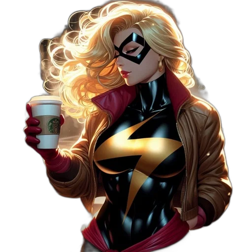 comic book art, concept art, female, superhero transparent PNG cut-out