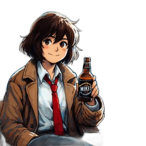 bottle, jacket, robot, weapon transparent PNG cut-out