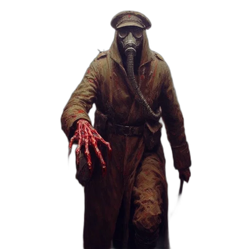 mask, creature, staff, jacket transparent PNG cut-out