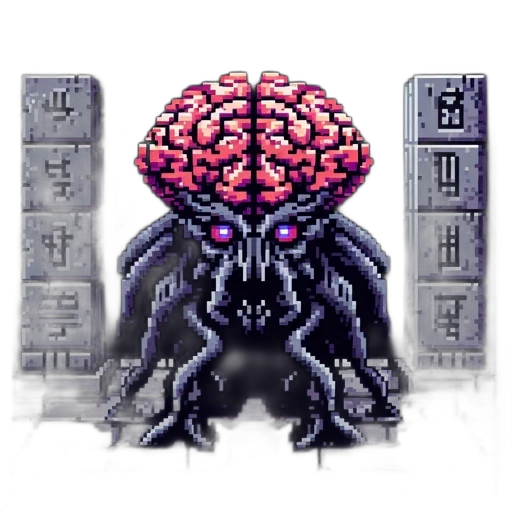 robot, creature, crown, pixel art transparent PNG cut-out