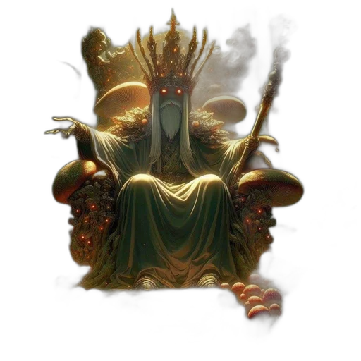 crown, staff, creature, mask transparent PNG cut-out