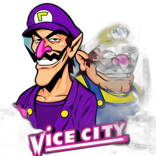 face, cartoon, concept art, vaporwave transparent PNG cut-out