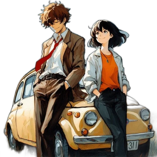 car, anime, concept art, comic book art transparent PNG cut-out