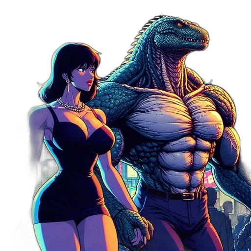 creature, dress, animal, comic book art transparent PNG cut-out