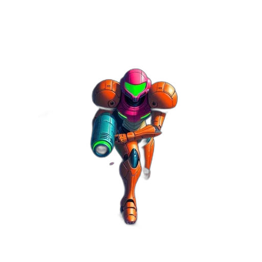 robot, weapon, staff, jacket transparent PNG cut-out