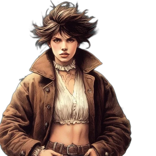 jacket, fantasy art, concept art, cyberpunk transparent PNG cut-out