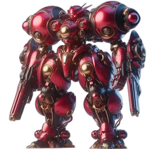 robot, weapon, concept art, 3d render transparent PNG cut-out