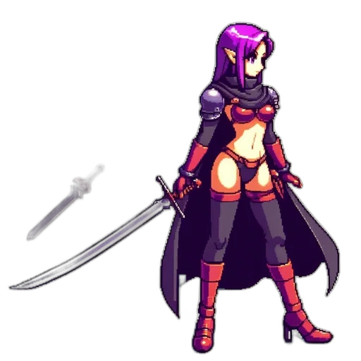 sword, weapon, staff, pixel art transparent PNG cut-out
