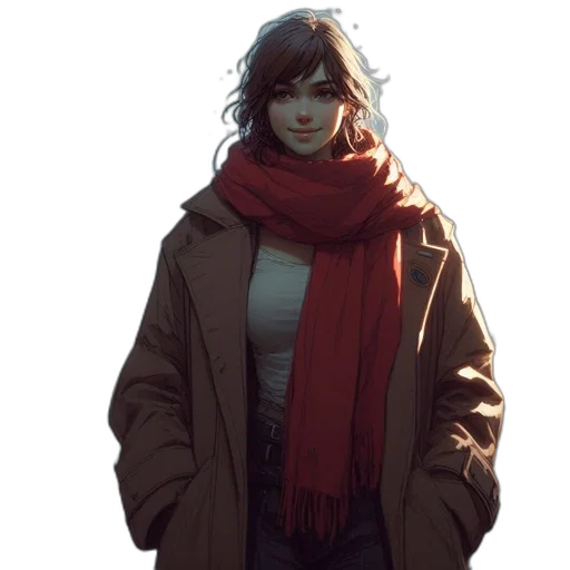 jacket, staff, face, dress transparent PNG cut-out