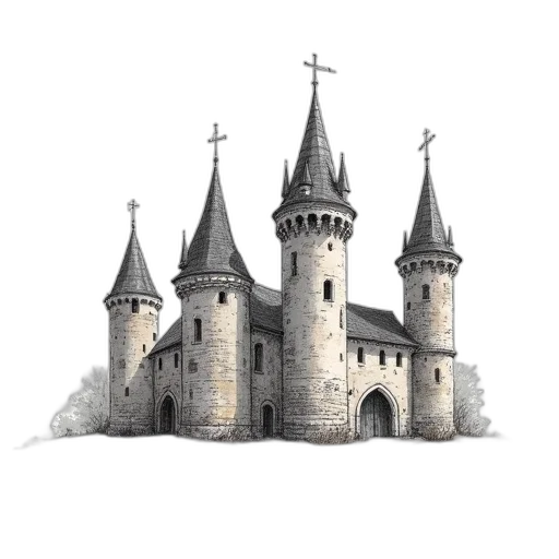 crown, building, concept art, 3d render transparent PNG cut-out