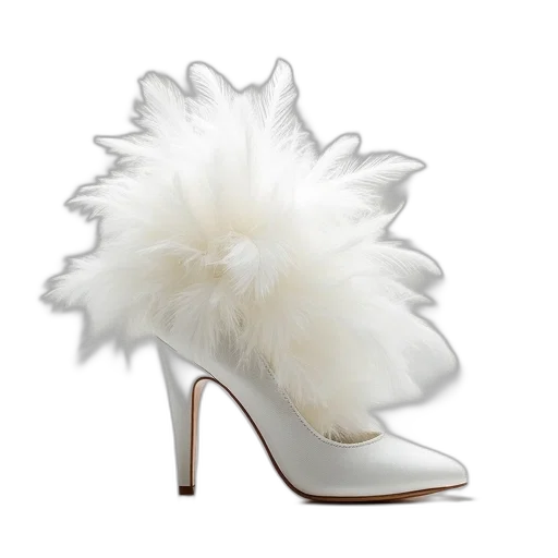 shoes, feathers, high, block transparent PNG cut-out