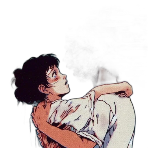 dress, comic book art, watercolor, vaporwave transparent PNG cut-out