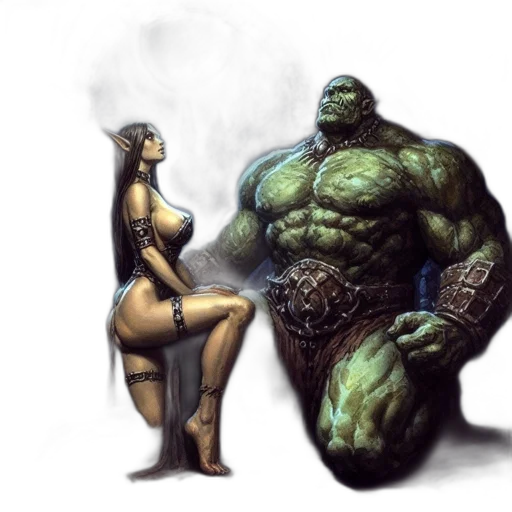 comic book art, concept art, fantasy art, photorealistic transparent PNG cut-out