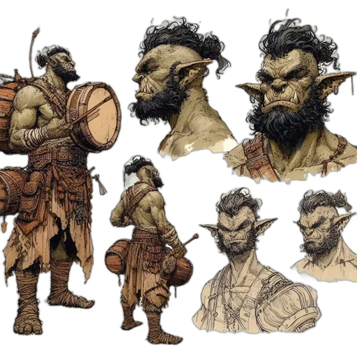 concept art, fantasy art, comic book art, 3d render transparent PNG cut-out