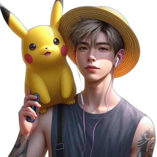 hat, animal, photorealistic, fantasy art transparent PNG cut-out