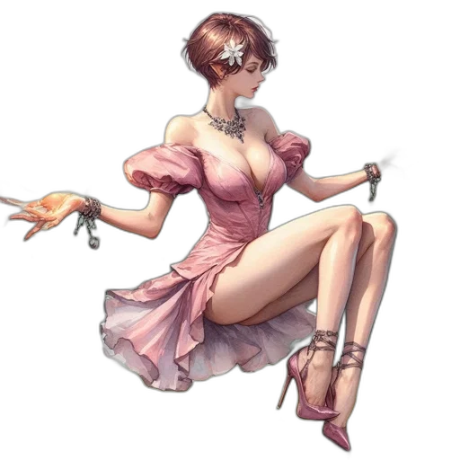 dress, staff, weapon, jewelry transparent PNG cut-out