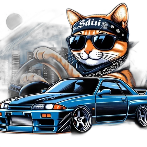 car, anime, concept art, photorealistic transparent PNG cut-out