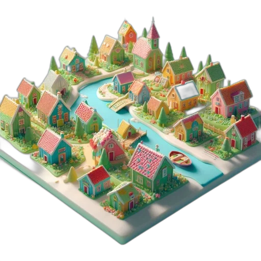3d render, concept art, forest, city street transparent PNG cut-out