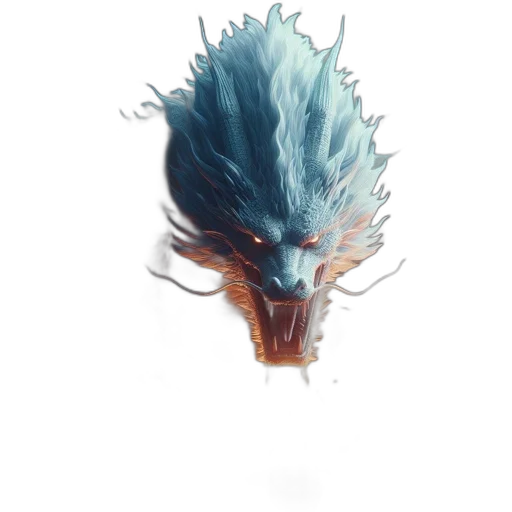 dragon, hair, creature, mask transparent PNG cut-out
