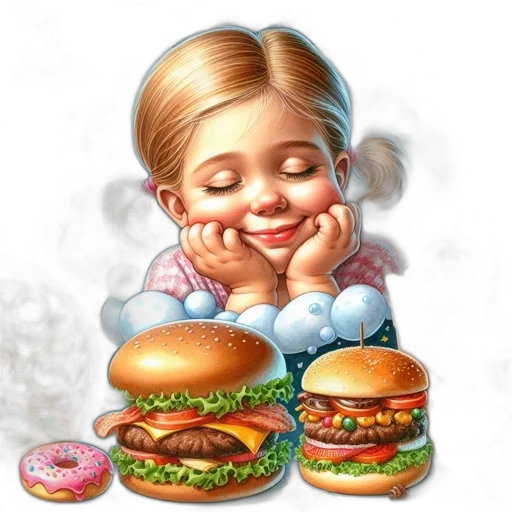 food, photorealistic, concept art, 3d render transparent PNG cut-out