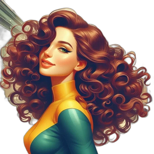 hair, staff, face, fantasy art transparent PNG cut-out