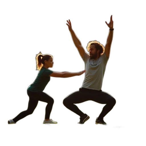 sport, couple, stretching, exercising transparent PNG cut-out