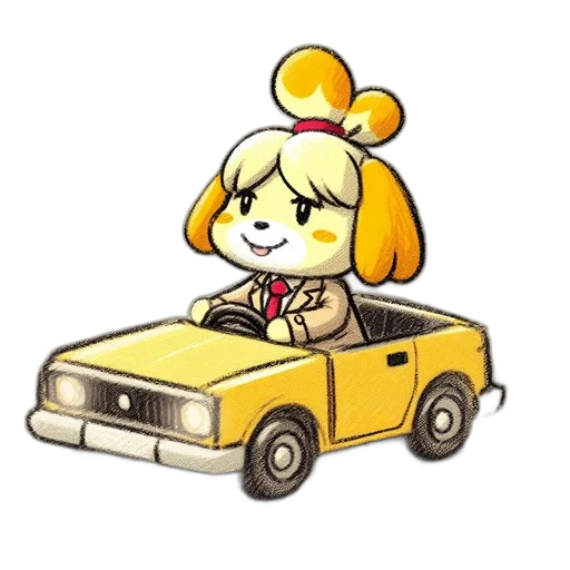 car, staff, animal, pixel art transparent PNG cut-out